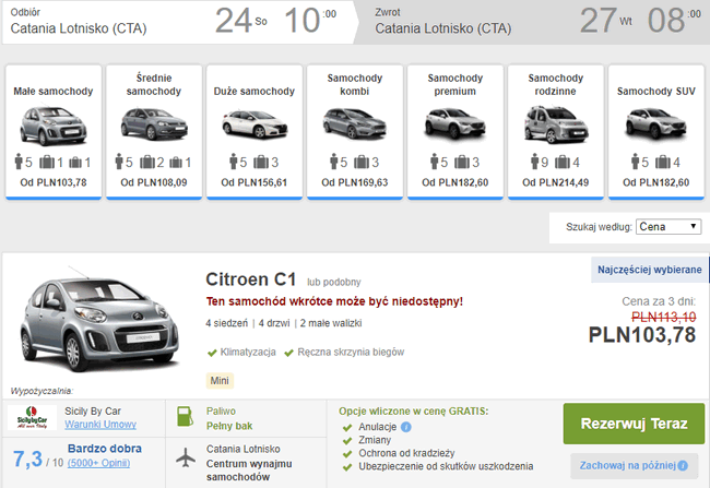 auto na sycylii
