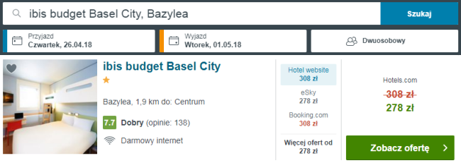 Rezerwacja obiektu Ibis Budget