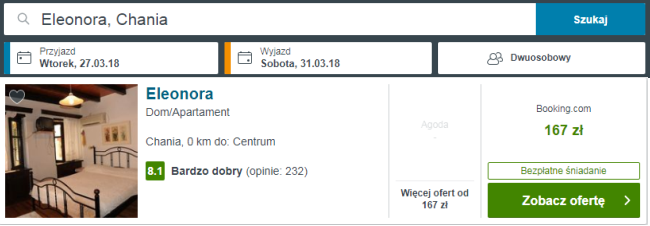 Rezerwacja obiektu Eleonora