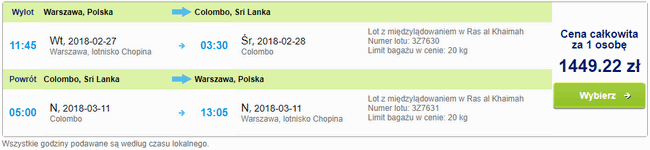 rezerwacja lotów na Sri LAnkę