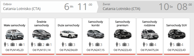 Rezerwacja auta w Katanii