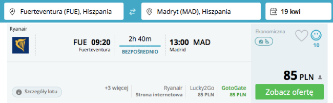zarezerwuj lot do madruty