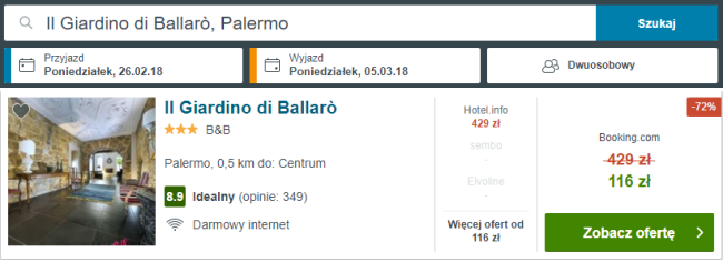 Rezerwacja noclegu w Palermo