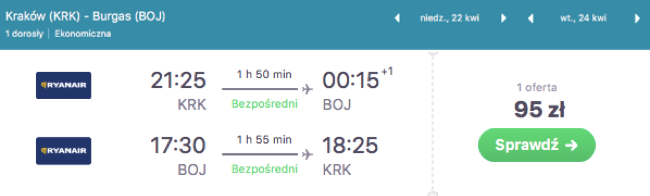 zarezerwuj lot do burgas