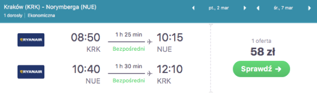 zarezerwuj lot do norymbergi