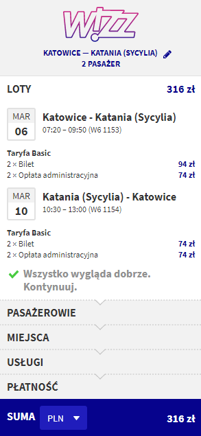 Rezerwacja przelotów z Katowic do Katanii