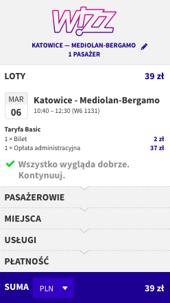 zarezerwuj lot do mediolanu