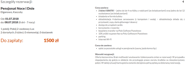 rezerwacja pensjonatu