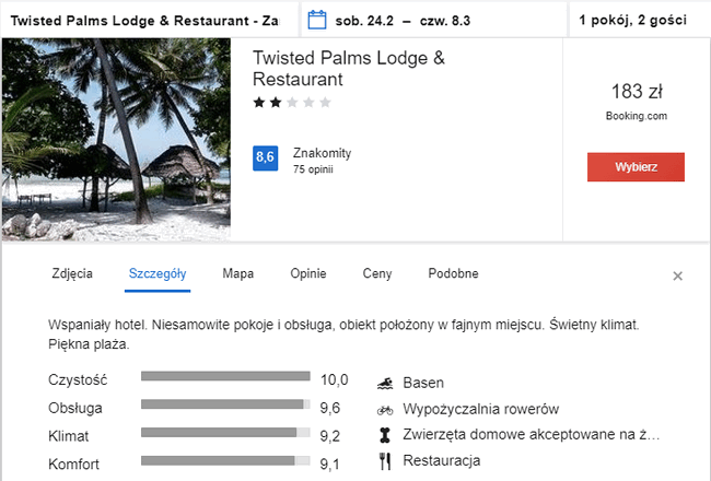 noclegi na Zanzibarze