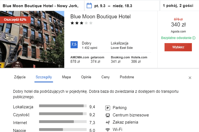 noclegi w Nowym Jorku