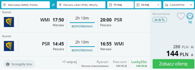 pescara loty