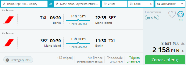 seszele loty
