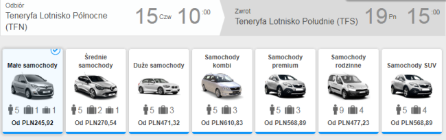Rezerwacja auta na Teneryfie