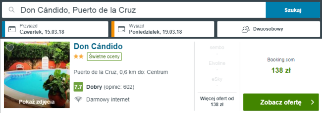 Rezerwacja hotelu Don Candido