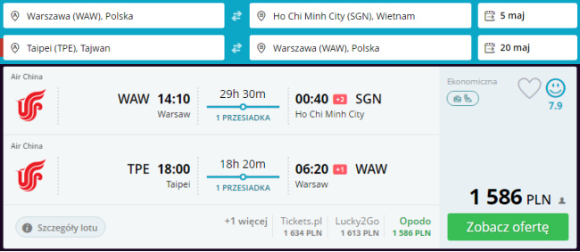 Rezerwacja przelotów z Warszawy do Azji