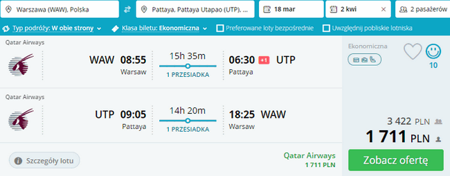 rezerwacja lotów do Tajlandii