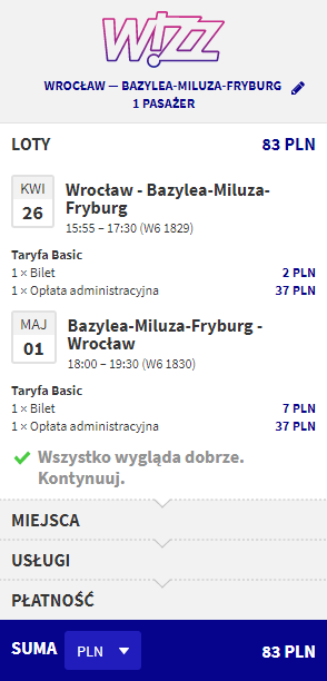 Rezerwacja przelotów z Wrocławia do Bazylei