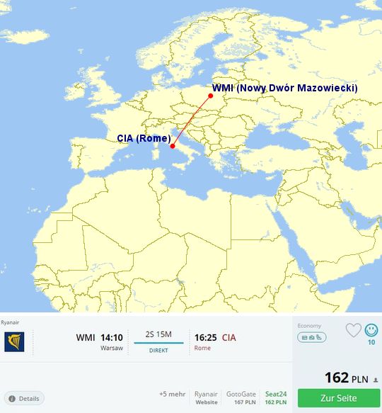 Mapa podróży