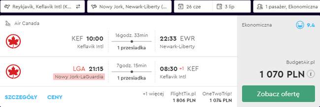 rezerwacja lotów do Nowego Jorku