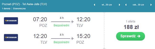 rezerwacja lotów do Tel Awiwu