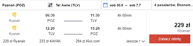 rezerwacja lotów do Tel Awiwu