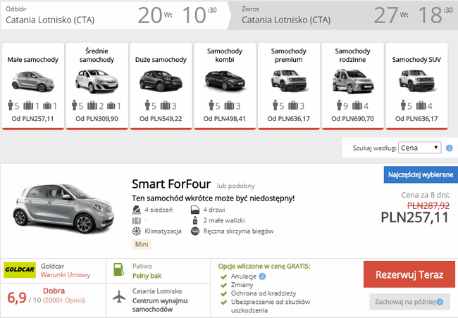 auto na Sycylii