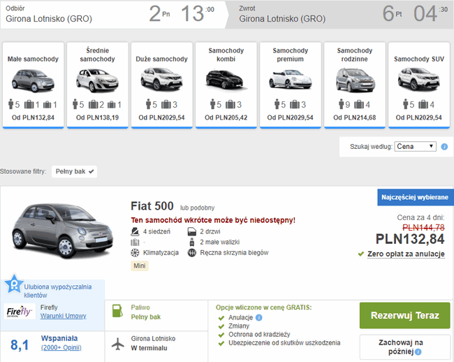 auto na Costa Brava