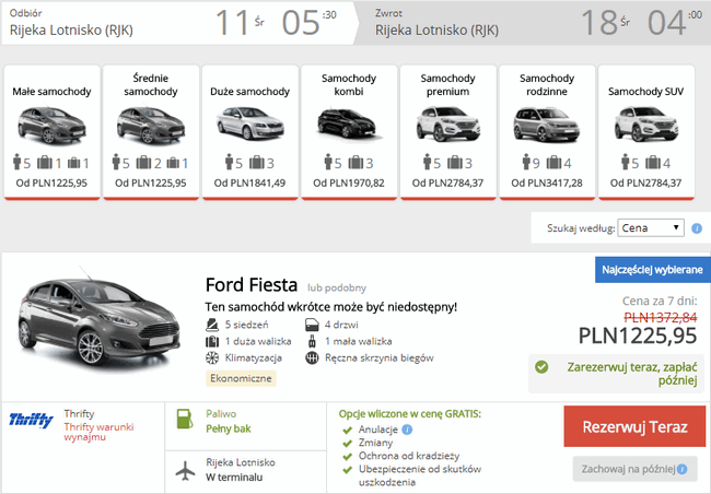 auto w Chorwacji