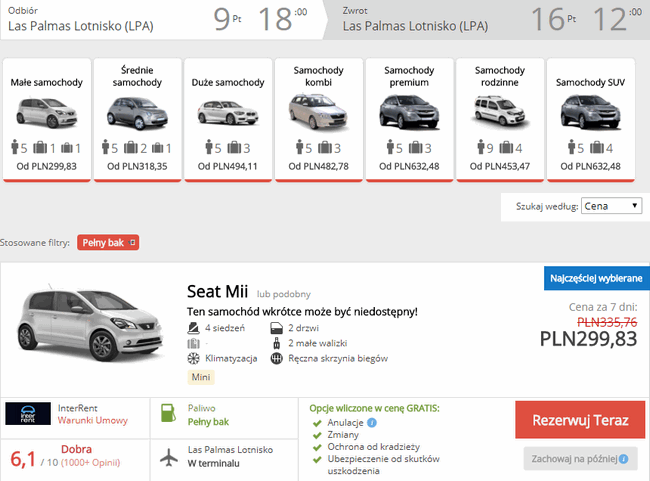 auto na Gran Canarii