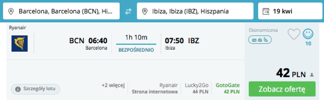 zarezerwuj lot na ibize