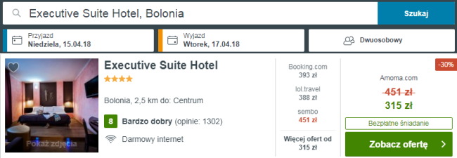 Rezerwacja obiektu w Bolonii