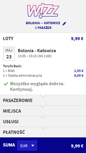 Rezerwacja przelotów z Bolonii do Katowic