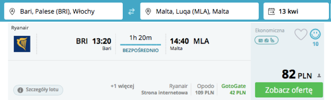 zarezerwuj lot na malte