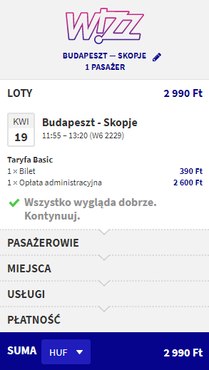 Rezerwacja przelotów z Budapesztu do Skopje