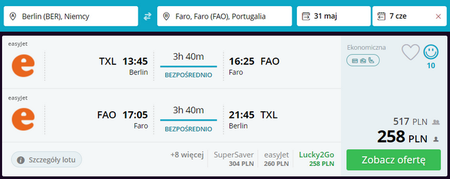 faro loty dla dwóch