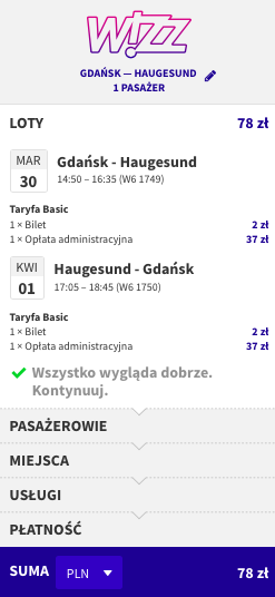 zarezerwuj lot do haugesund