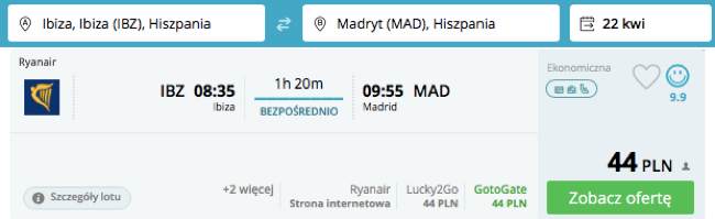 zarezerwuj lot do madrytu