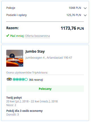 zarezerwuj nocleg w jumbo stay