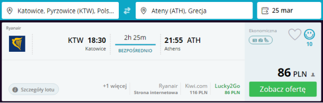 Rezerwacja przelotów z Katowic do Aten