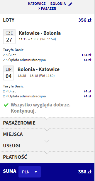 rezerwacja lotów z katowic do bolonii