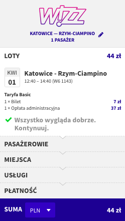 zarezerwuj lot do rzymu
