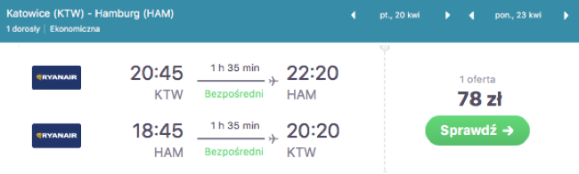 zarezerwuj lot do hamburga