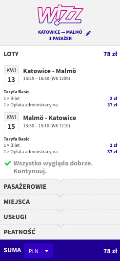 zarezerwuj lot do malmo