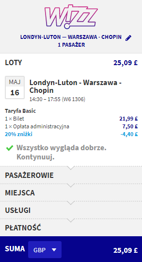 Rezerwacja przelotów z Londynu do Warszawy