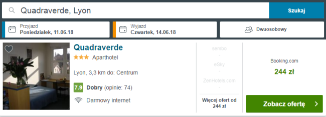 Rezerwacja obiektu w Lyonie