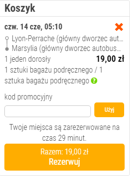 Rezerwacja przejazdu z Lyonu do Marsylii