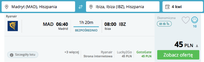 zarezerwuj lot na ibizę