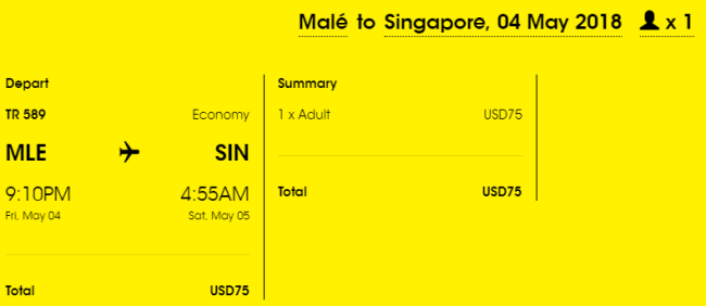 Rezerwacja przelotów z Malediwów do Singapuru