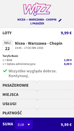 zarezerwuj lot do warszawy