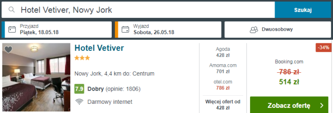 Rezerwacja obiektu w Nowym Jorku